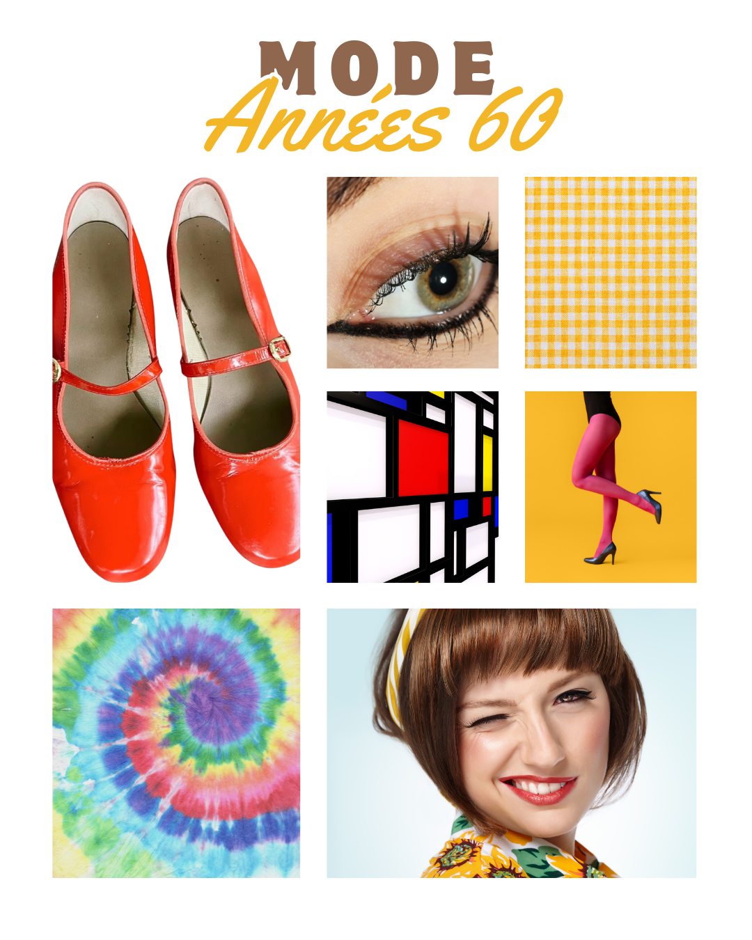moodboard et inspiration mode féminine des années 60