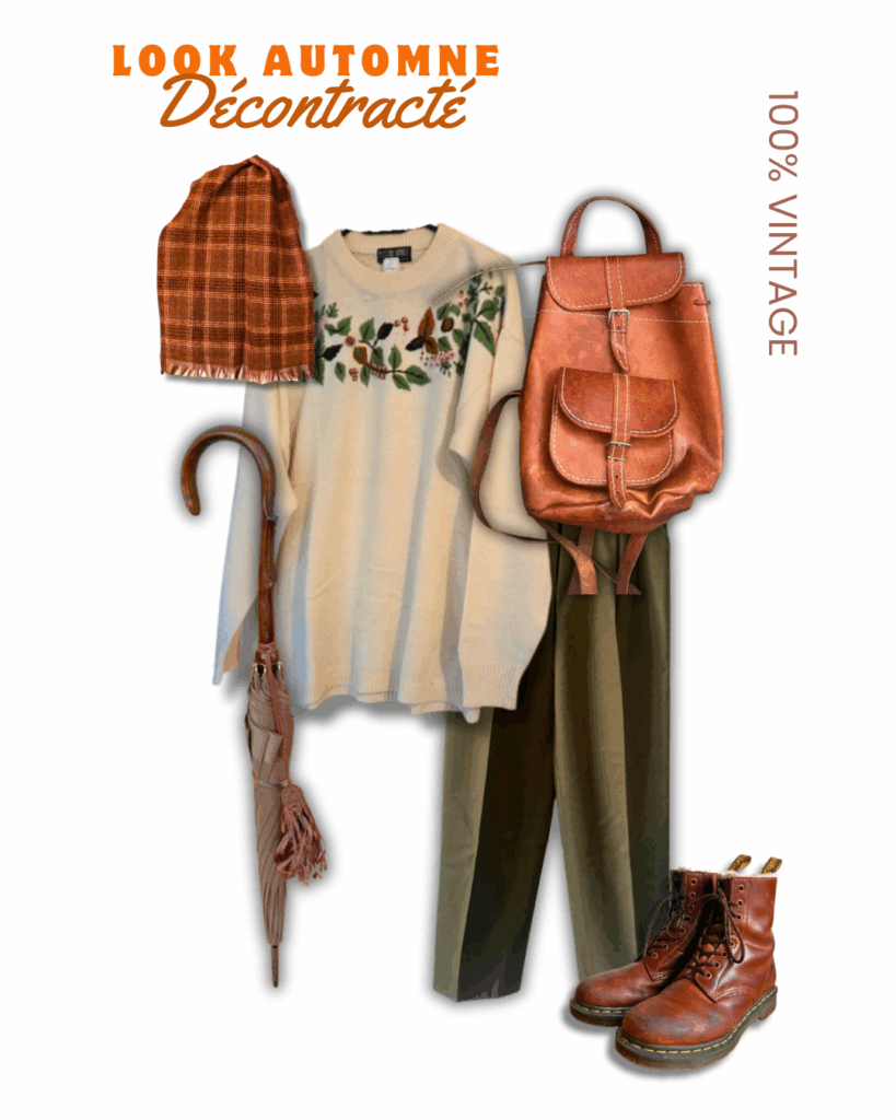 moodboard look outfit chill décontracté automne vintage