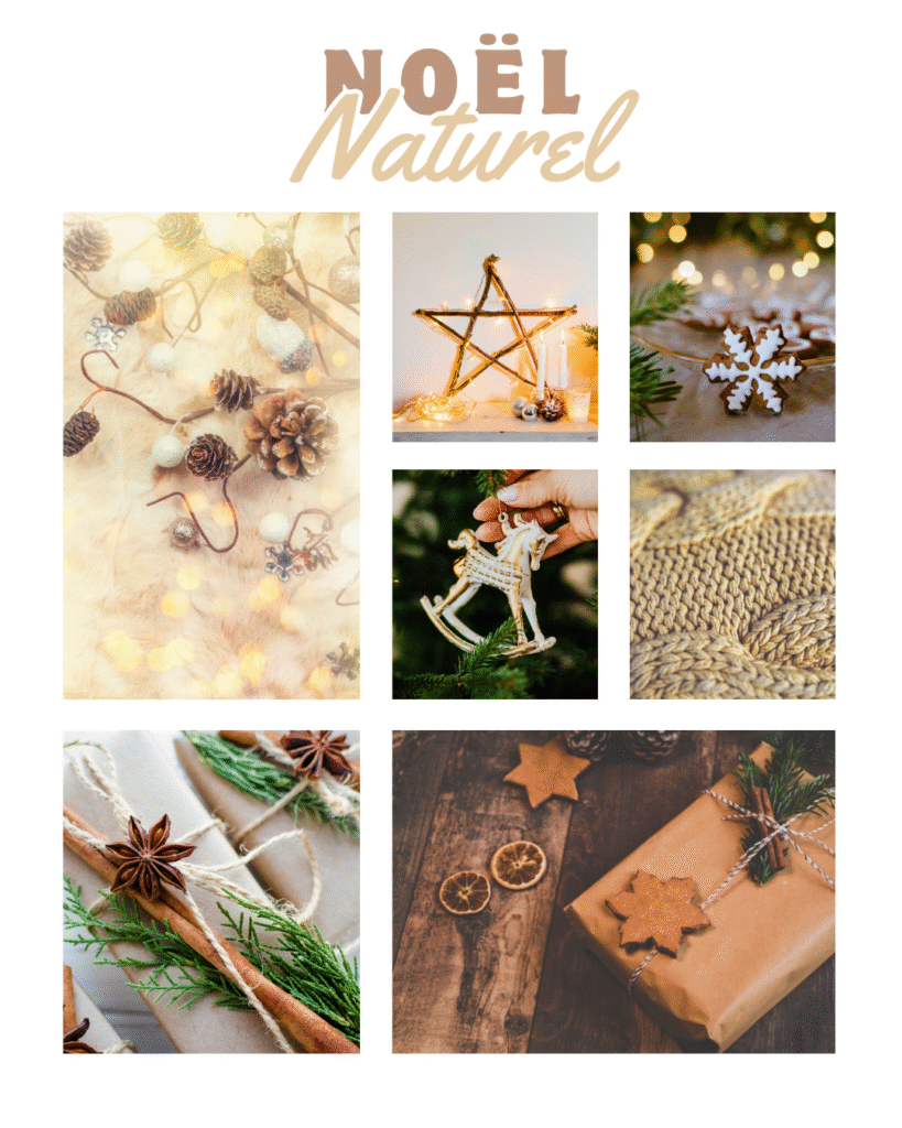 moodboard déco de noël vintage naturel