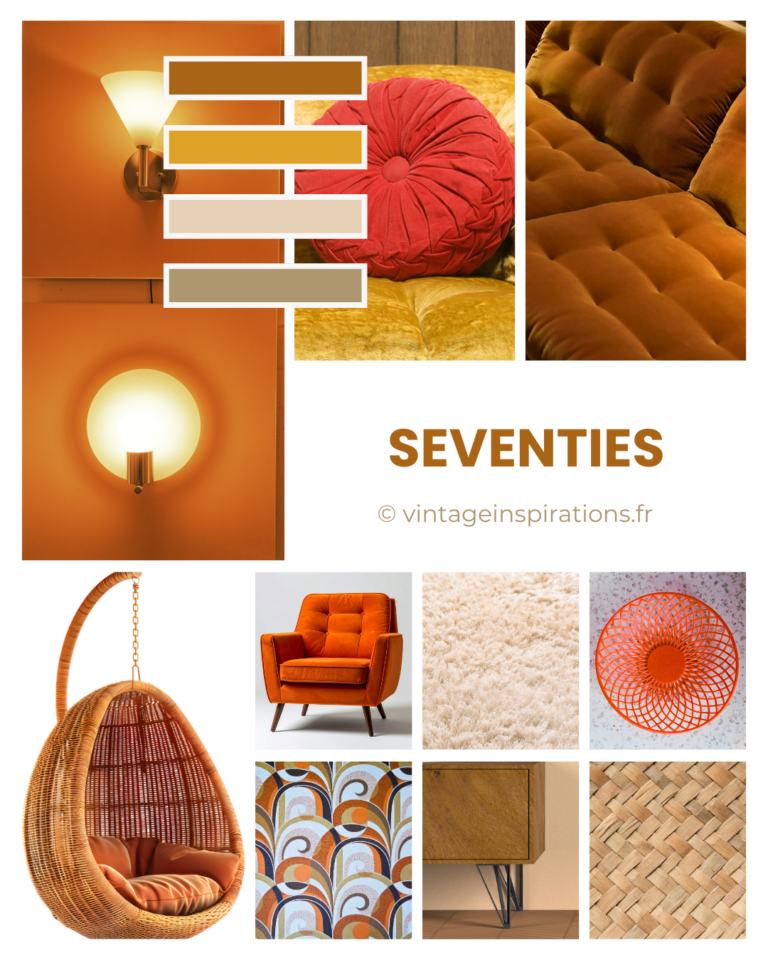 moodboard guide déco vintage seventies
