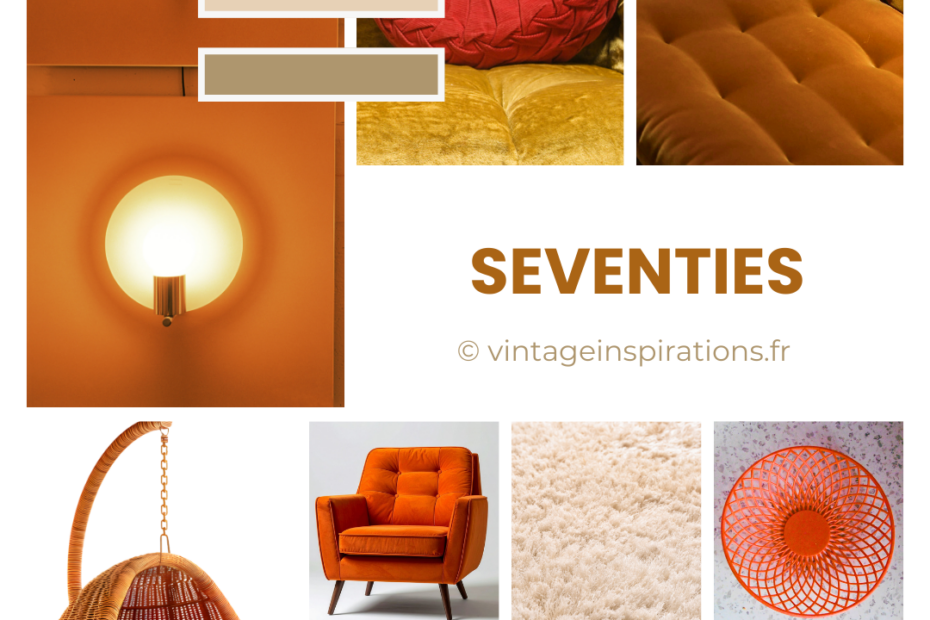 moodboard guide déco vintage seventies