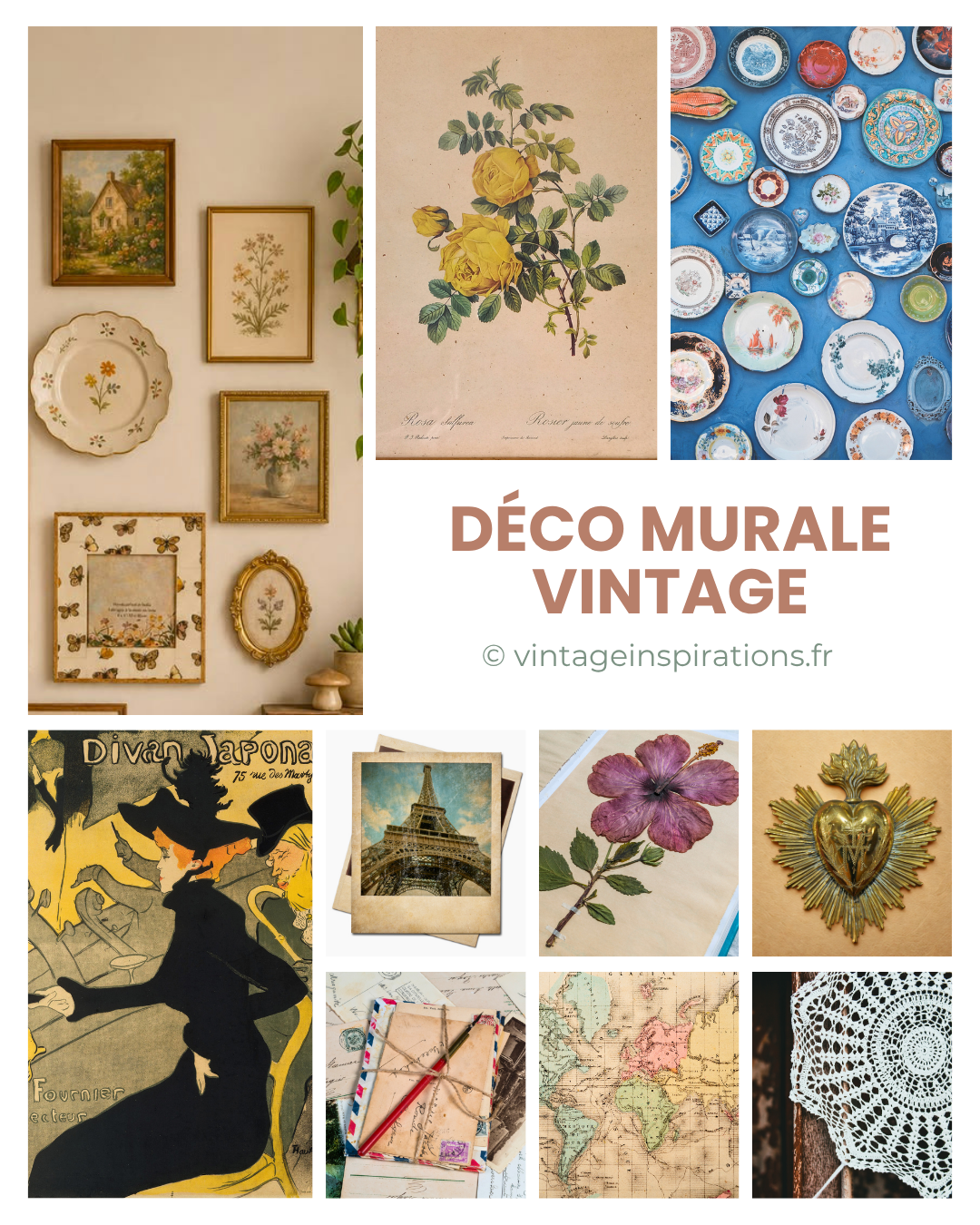 moodboard vintage inspirations déco murale vintage
